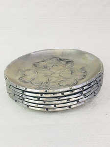 Luxury Vintage Tea and Coffee Coaster Wholesale Custom Shape Size Metal Coasters in India for Table Decoration <b>Lightweight</b> - Product Image 3