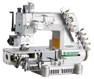 Machine à coudre industrielle à point de chaînette à cylindre, 4 aiguilles, 8 fils, ST 008-04085P, poignée en plastique OEM DIY, garantie 3 ans - Product Image 1