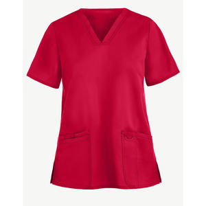 Uniforme duradero y cómodo para mujer, camisa antiarrugas con cuello en V, logotipo personalizado, tamaños, Hospital Médico, venta al por mayor, conjunto de exfoliación de bajo precio a granel - Product Image 3
