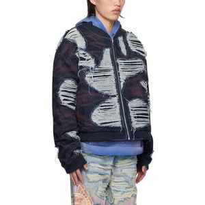 Veste en jean classique à points contrastés en coton avec décoration à boutons Veste en jean respirante pour hommes pour l'hiver, l'automne, l'été et le printemps - Product Image 4