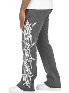 Conjunto Deportivo de Pantalones y Chaqueta Deportiva de Moda con Lavado Ácido para Hombre, Pantalones Deportivos con Bordado de Tendencia - Product Image 5