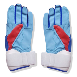 Custom Long Cuff Baseball Batting <b>Gloves</b> <b>Red</b> White Blue Goatskin Leather Professional Wrist Support Adult Youth Softball Batting - Product Image 3