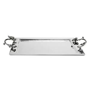 ถาดเสิร์ฟโลหะเป็นมิตรกับสิ่งแวดล้อมทำด้วยมือมีความซับซ้อน-ใช้กับไมโครเวฟได้อย่างปลอดภัยสำหรับงานเลี้ยงสังสรรค์ในครอบครัวโอกาสพิเศษ - Product Image 4