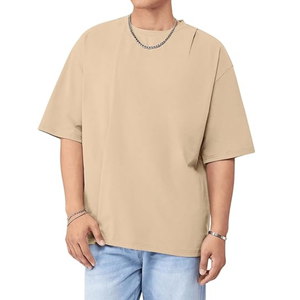 T-shirt ample surdimensionné pour hommes imprimé goutte épaule été personnalisé 100% coton Design décontracté t-shirts - Product Image 1