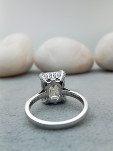 D'VINS JEWELS 2ct EMERALD VVS Lab Grown Diamond Bague de fiançailles Trendy Classic 14K/18K Style populaire pour mariage ou cadeau - Product Image 4