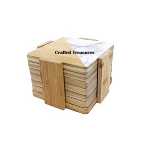 <b>Coaster</b> <b>Set</b> Gifts for Home Warming Resin Wood Spliced Tea Cup <b>Coaster</b> Epoxy Resin Cup Mat Wooden Cup <b>Coaster</b> - Product Image 5
