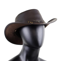 Cuero de vaca personalizar sombreros de cuero de vaquero sombreros de equitación accesorios de equitación al aire libre sombreros occidentales ropa deportiva