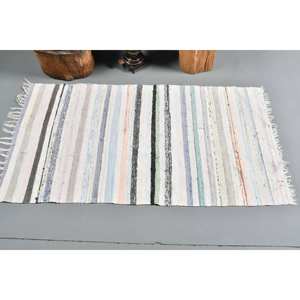 Alfombra de lana turca vintage, rústica, blanca y roja, diseño de retales de área grande de 25x48 pies para sala de estar, dormitorio, pasillo, respaldo de látex - Product Image 3