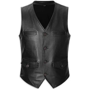 Gilet en cuir véritable pour hommes le plus vendu Style décontracté de haute qualité pour adultes respirant et élégant pour l'hiver - Product Image 1