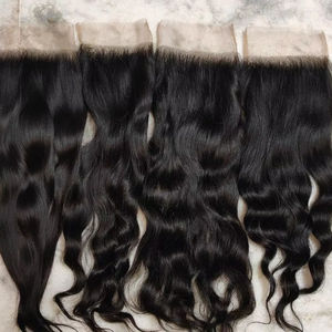 6X6 HD fermeture à lacet pour les cheveux vierges crus alignés sur les cuticules crépus ondulés fermetures indiennes cheveux crus humains vierges Remy - Product Image 3