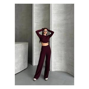 Set di paillettes da donna con parti superiori e inferiori in cravatta in vita - Product Image 5