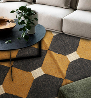 Beste Qualität 100% Wolle Jute Kelim Teppiche Luxus bestickte geometrische Vintage Blumenmuster Teppich Home Living Küche Auto 3D