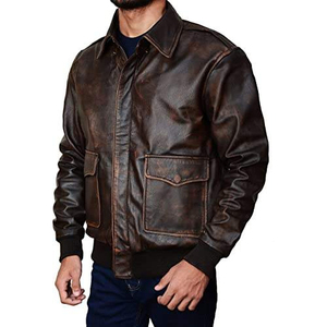 Veste en cuir pour homme de style vintage de haute qualité, légère, durable et anti-rides pour l'hiver - Product Image 3