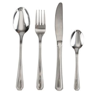 Set di 16 Posate Riutilizzabili in Acciaio Inossidabile Lucido Argento Impero Sibilla Elegante Servizio da Tavola 16 Pezzi - Product Image 1