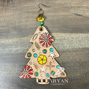 เครื่องประดับต้นคริสต์มาสหนังแท้สไตล์ตะวันตก งานฝีมือคุณภาพสูง ทำจากหนังวัวแท้ ขายดี - Product Image 1