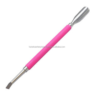 Empujador de Cutículas Profesional Kaneka, Doble Punta, Acero Inoxidable, Color Rosa, con Agarre Antideslizante, Herramienta de Manicura Reutilizable - Product Image 1