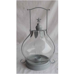 Lanterne suspendue en verre créative avec poignée en métal pour la décoration décorative du Ramadan Eid au prix de gros du fournisseur indien - Product Image 1