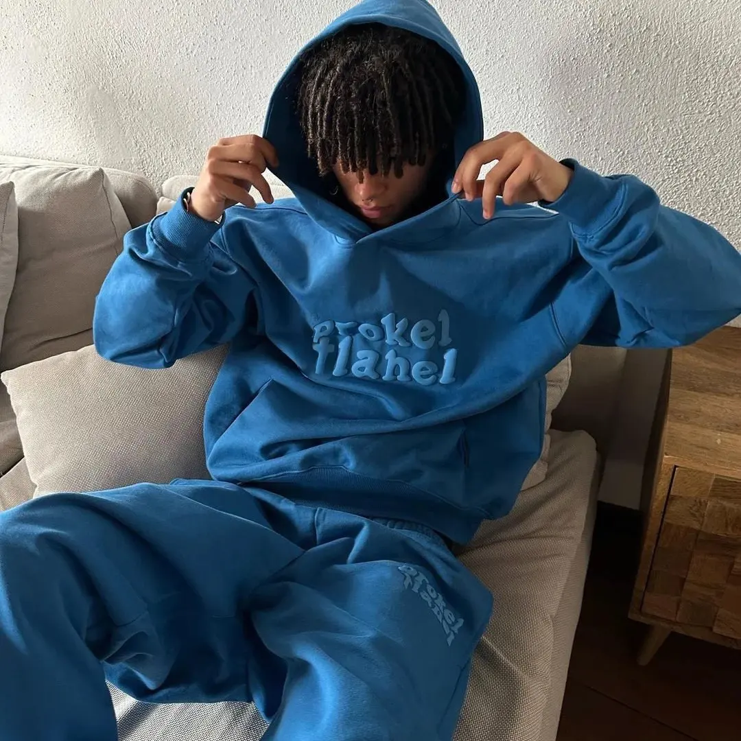 Tam fermuar puf baskı Hoodies Custom Made en kaliteli erkekler moda Hoodies toptan en kaliteli ağır erkek kapşonlu