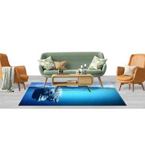 Alfombra Estampada - Alfombra Berg, Alfombras con Diseño de Paisaje Berg, Alfombra con Diseño Marino, Alfombra Suave No Tejida - Product Image 4