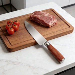 Couteau de cuisine en acier cuivré bicolore, manche laqué traditionnel, couteau tranchant pour trancher la viande et le poisson - Product Image 5