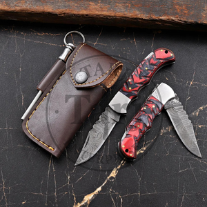EDC Stainless Damascus Steel Folding <b>Knife</b> Back Lock OEM Wholesale B2B Supplier Wood Handle Hunting <b>Knife</b> Camping Outdoor Use - Product Image 3