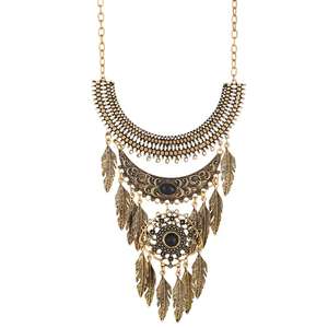 Urthn Boho Collier Antique Plaqué Or Feuille Conception À La Mode Chandail Chaîne 1110728 - Product Image 1