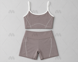 Seamless 2 Piece Yoga Set High Waist Shorts Elastic Waist <b>Crop</b> <b>Top</b> Strap Scoop Neck <b>Leopard</b> Quick Dry Workout Activewear - Product Image 6