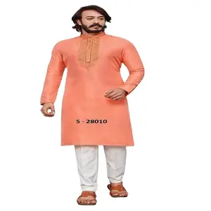 Uomini indiani di alta qualità dritto formato libero Kurta pigiama abbigliamento etnico pigiama Kurta alla moda dal fornitore indiano kurta paja