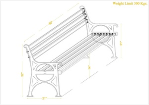 Vente en gros de banc de jardin extérieur en fonte pour la maison banc de jardin extérieur d'hôtel sièges de parc banc de patio mobilier extérieur et intérieur - Product Image 4