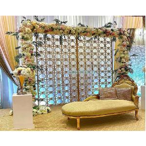 Mur de bougie de scène de réception de mariage éblouissant murs de bougie de scène de mariage d'intérieur élégant mur de toile de fond de bougie de scène de mariage fantaisie - Product Image 1