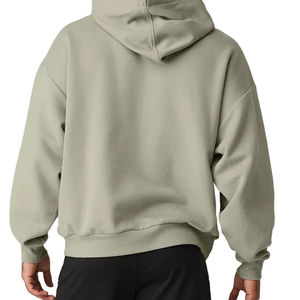 Sudadera con capucha de algodón de gran tamaño para hombre, estilo Streetwear, color sólido, teñido, peso pesado, liso, teñido, sudaderas con capucha - Product Image 3