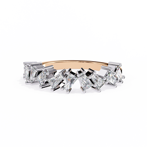 14K แหวนทอง Baguette ตัดในห้องปฏิบัติการเติบโตเพชร IGI VVS D กุหลาบสีเหลืองสีขาวทองเครื่องประดับงานแต่งงานสำหรับผู้หญิง - Product Image 6