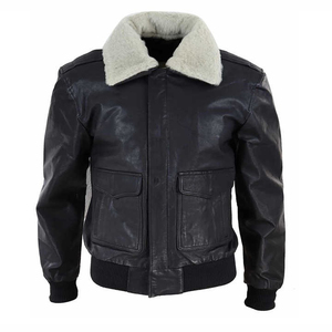 Veste en cuir à col montant pour homme en laine/viscose Design personnalisable Option avant Fermeture à simple boutonnage Prix de gros - Product Image 2