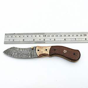 Cuchillo ZR ZR # Cuchillo de Bolsillo de Caza de Acero de Damasco Hecho a Mano, 287 Piezas, Plegable, Táctico, con Mango de Madera, Compatible con OEM - Product Image 4