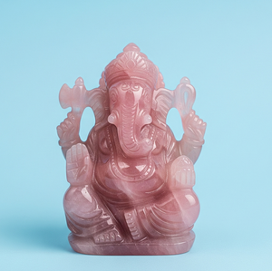 รูปปั้นพระพิฆเนศอินเดียทำด้วยมือแกะสลักพลอยไพฑูรย์อัญมณีกึ่งมีค่างานฝีมือแกะสลักทางศาสนาหินอัญมณี - Product Image 4