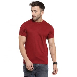 T-shirt rouge uni avec Logo imprimé pour homme, couleur unie, bon marché - Product Image 1