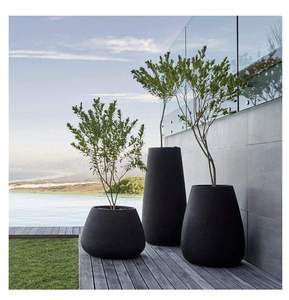 Pots de fleurs d'intérieur élégants Jardinière moderne et imperméable Conteneurs de plantes décoratifs durables pour la maison, le bureau, le jardin et le patio - Product Image 1