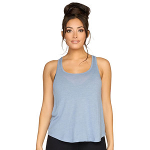 Camiseta sin mangas para mujer, color blanco, algodón suave, chaleco deportivo, espalda cruzada, top de entrenamiento, impresión de logotipo personalizado, top de fitness - Product Image 3