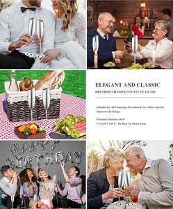 Sublimation vierge bricolage gobelets à vin en acier inoxydable Champagne et argent isolé gobelet verre à vin en gros verre solide vin - Product Image 5