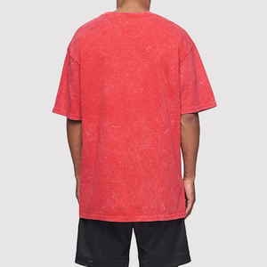 เสื้อยืดคอกลมผ้าคอตตอนสำหรับผู้ชายทรงบ็อกซี่แบบเรียบของผู้ชายทรงโอเวอร์ไซส์ทำจากผ้าฝ้าย100% 280gsm ซักได้สูงสุดออกแบบได้ตามต้องการ - Product Image 5