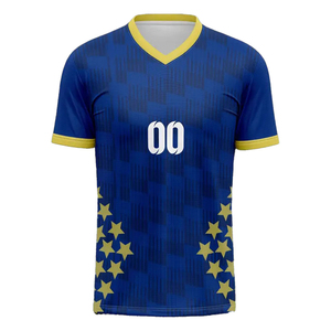 Kits de camisetas de fútbol de calidad tailandesa, 100% de poliéster, sublimación para adultos, camisetas y camisetas de corte automatizado, ropa de fútbol - Product Image 2