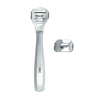 Râpe professionnelle durable pour les pieds, éliminateur de callosités, outil de rasage en acier à haute teneur en carbone, 10 lames, manche en plastique pour les pieds et les talons gercés