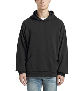 Sweat à capuche d'hiver personnalisé épais, style vintage vieilli, teint uni, respirant, séchage rapide, polyester/coton, vente en gros - Product Image 4