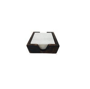 Sous-verre en marbre avec support en bois, fait à la main, de qualité supérieure, pour la maison, la cuisine, la table, le thé, le café, meilleur prix - Product Image 1