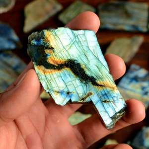 Losa de labradorita de Fuego Azul múltiple, rebanada de cristal Flash de espectro completo, labradorita de arco iris de Madagascar, cristal curativo, piedras preciosas sueltas - Product Image 1