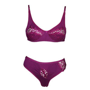 Conjunto de sujetador y bragas para mujer - Morado - Product Image 1