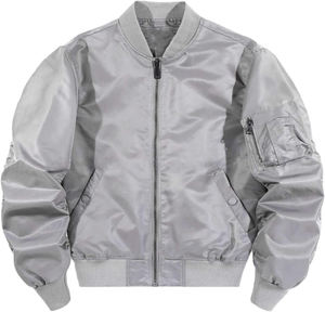 Vente en gros de vestes tendance pour hommes blouson aviateur automne hiver chaud coupe-vent fermeture éclair complète décontracté rembourré manteaux chauds - Product Image 2