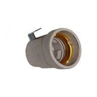 Support de lampe E27 en céramique avec/sans support, socle droit gris pour ampoule LED AC 180-260V douille de lampe à vis