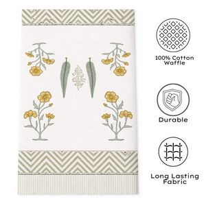 Luxury Jaipur Block Print Floral Cotton Waffle Super Soft & Light Weight <b>Hand</b> <b>Towels</b> <b>for</b> Home Hotel Hospital Use Eco Friendly - Product Image 3