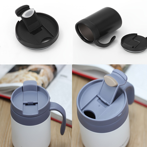 350ml 500ml Stainless Steel Insulated Coffee Mug with Handle Flip Lid <b>Double</b> <b>Wall</b> Travel Tea Cup Custom Logo - Product Image 3